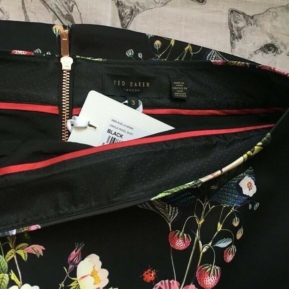 ❤︎ Ted Baker ❤︎ Ruella Flower Oracle Pencil Skirt -Ted Size3(US8) - Picture 3 of 6